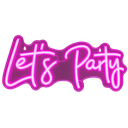 [A-LEDP-01] Let's Party LED sign Pink